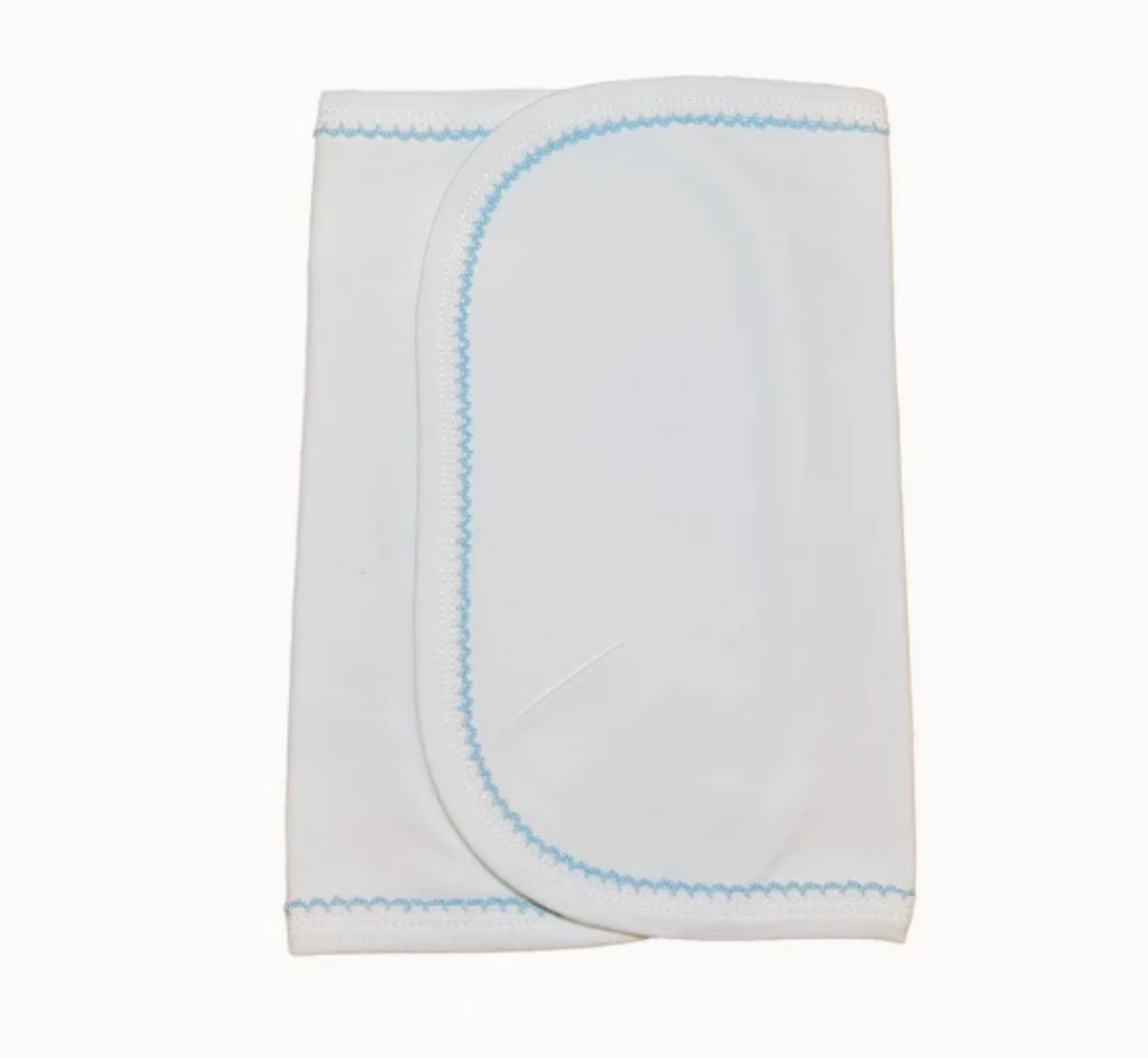 White Picot Trim Burp Cloth