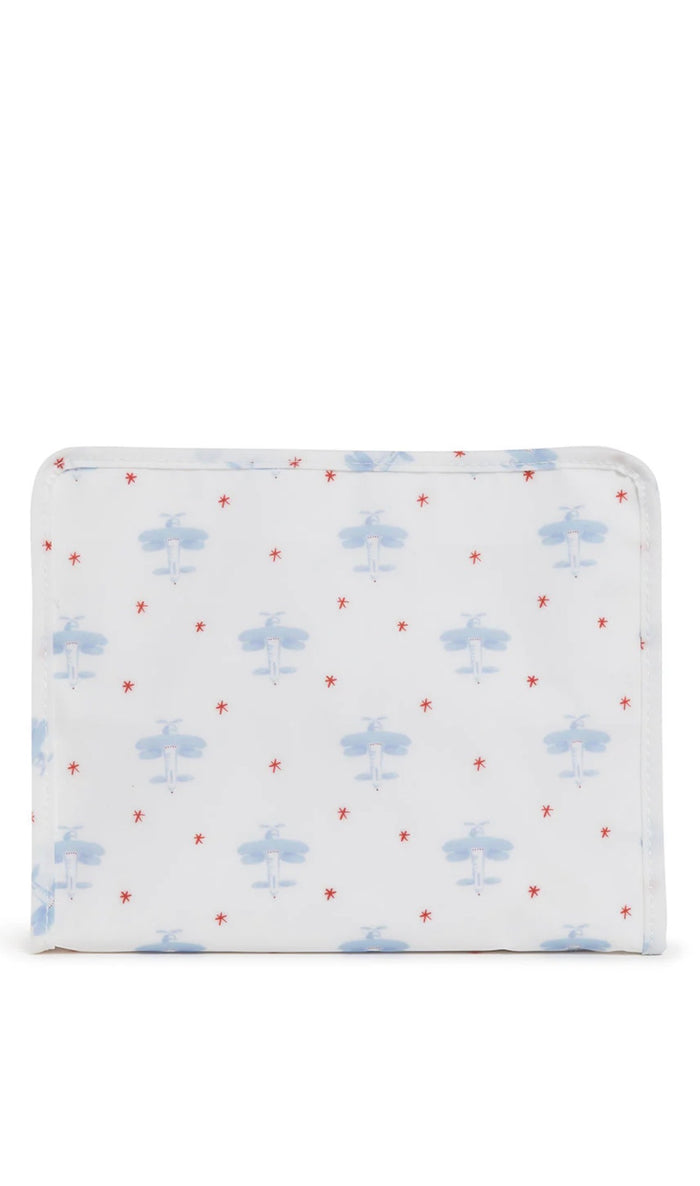 Pouch  with airplane pattern on a white background