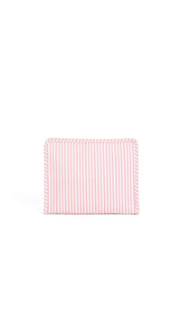 TRVL roadie pink and white striped pattern on a white background