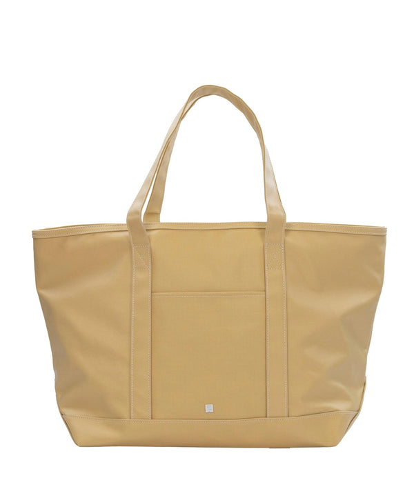 Beige tote bag on a white background