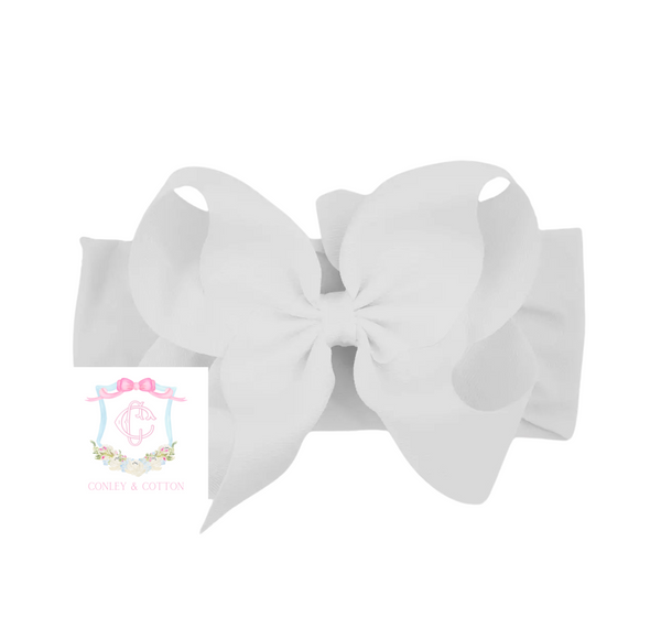 Conley White Headband Bow