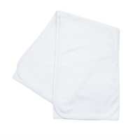White plain edge baby blanket, available in blue