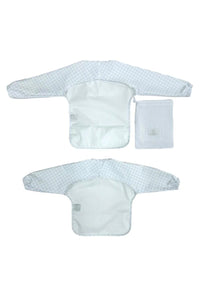 Blue Pimlico plaid TRVL Perfect Smock bib for baby