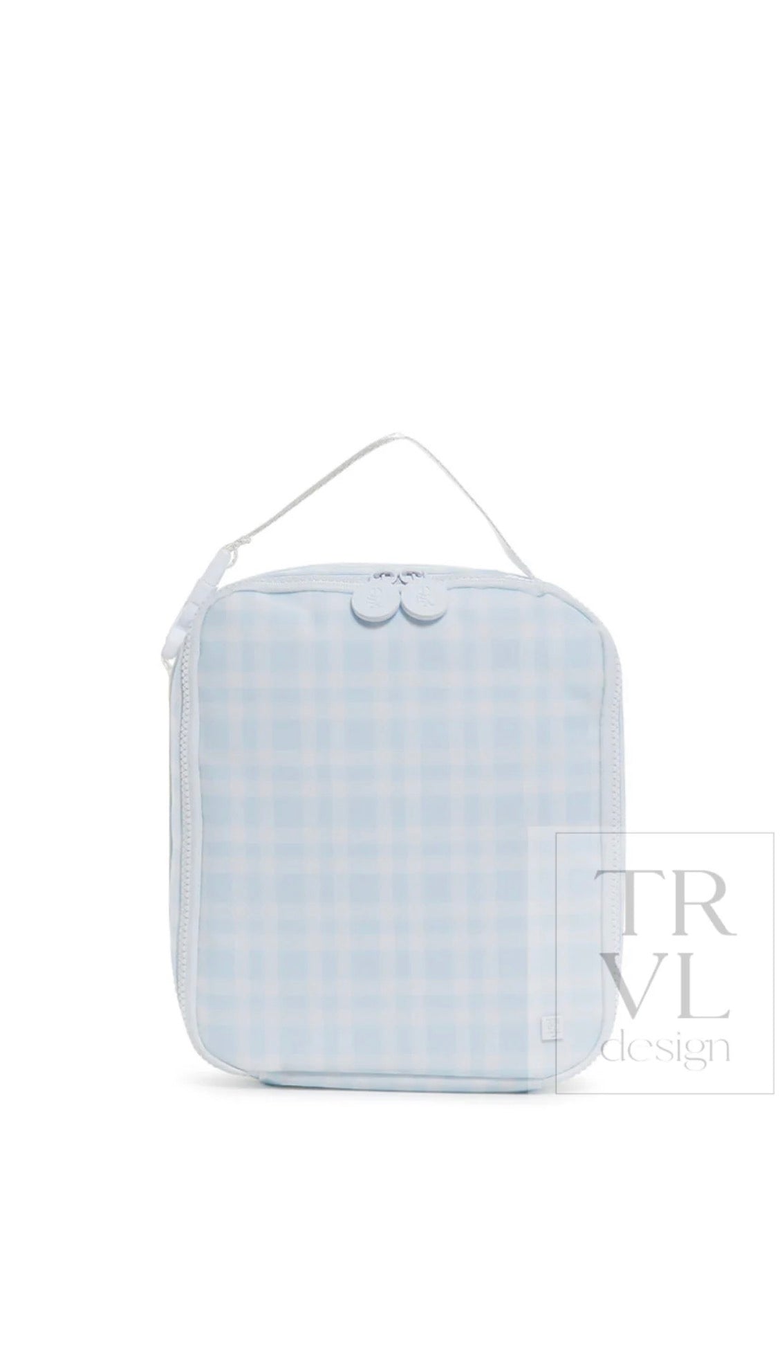 Blue Pimlico plaid TRVL Bring It lunch bag