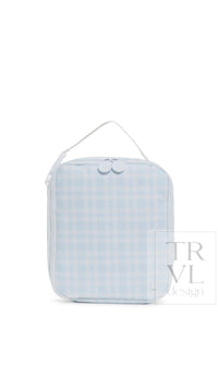 Blue Pimlico plaid TRVL Bring It lunch bag