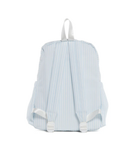 Blue Pimlico stripe TRVL Backpacker bag