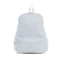 Blue Pimlico stripe TRVL Backpacker bag