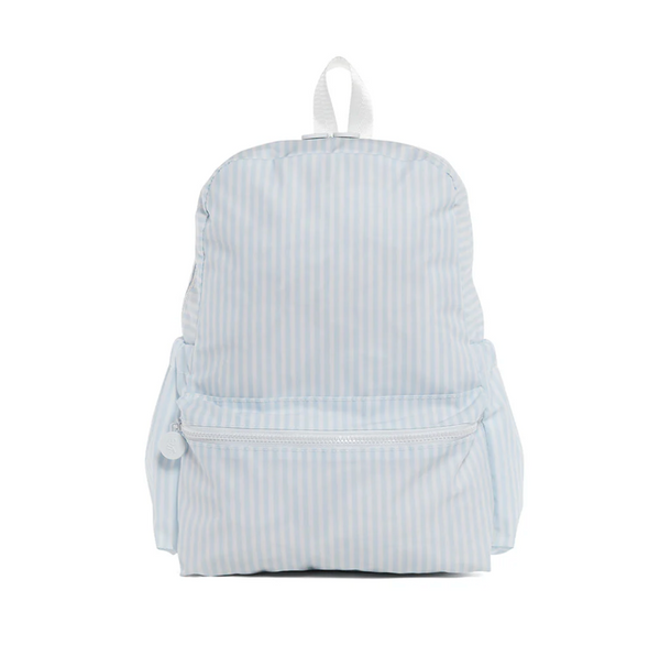 Blue Pimlico stripe TRVL Backpacker bag
