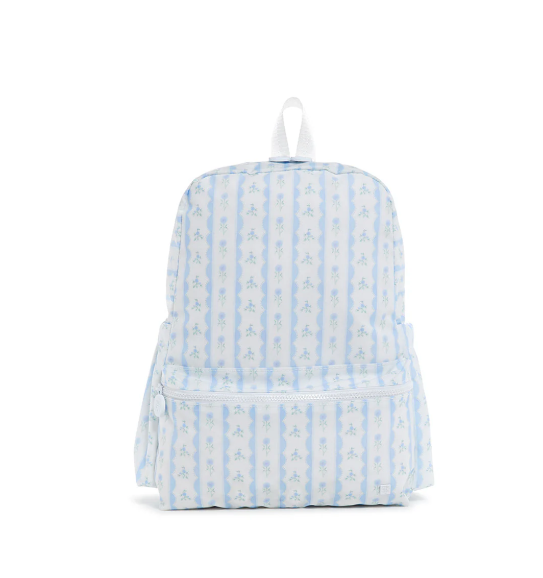Blue ribbon floral TRVL Backpacker bag