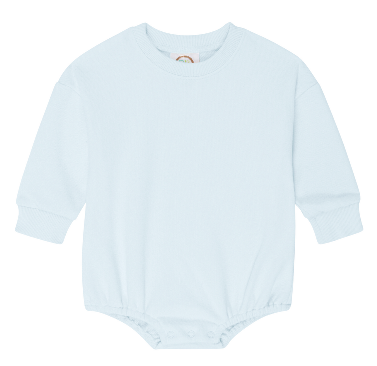 Blue cotton sweatshirt bubble romper for baby