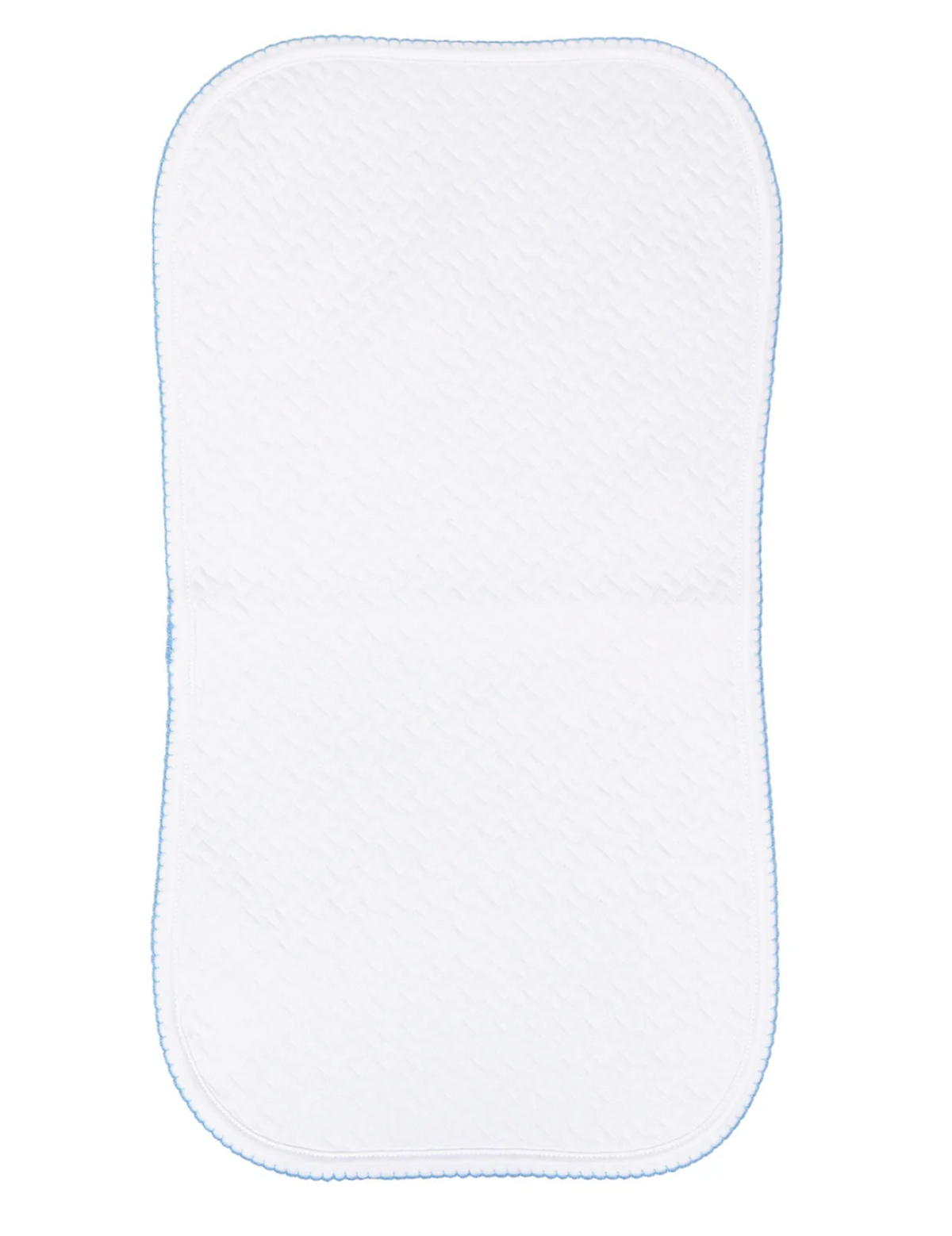 Blue trim basket weave burp cloth for baby