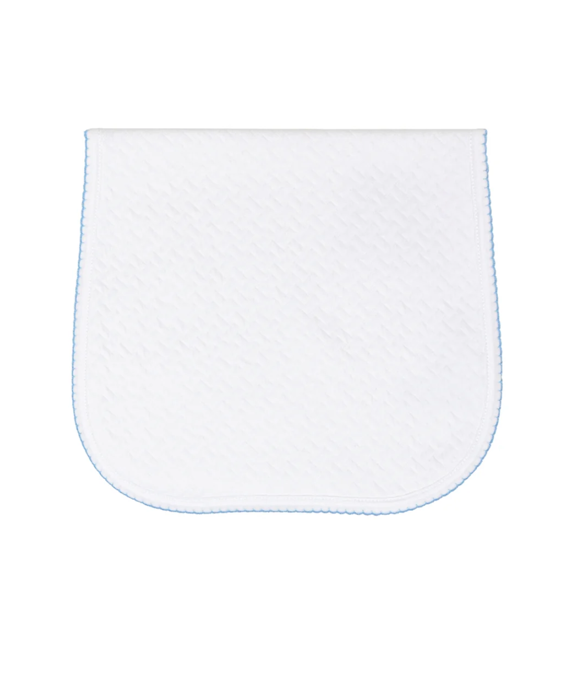 Blue trim basket weave burp cloth for baby