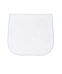 Blue trim basket weave burp cloth for baby