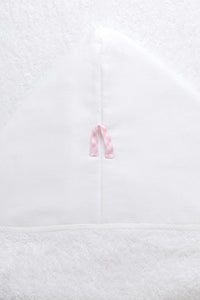 Pink bow print hooded towel for kids