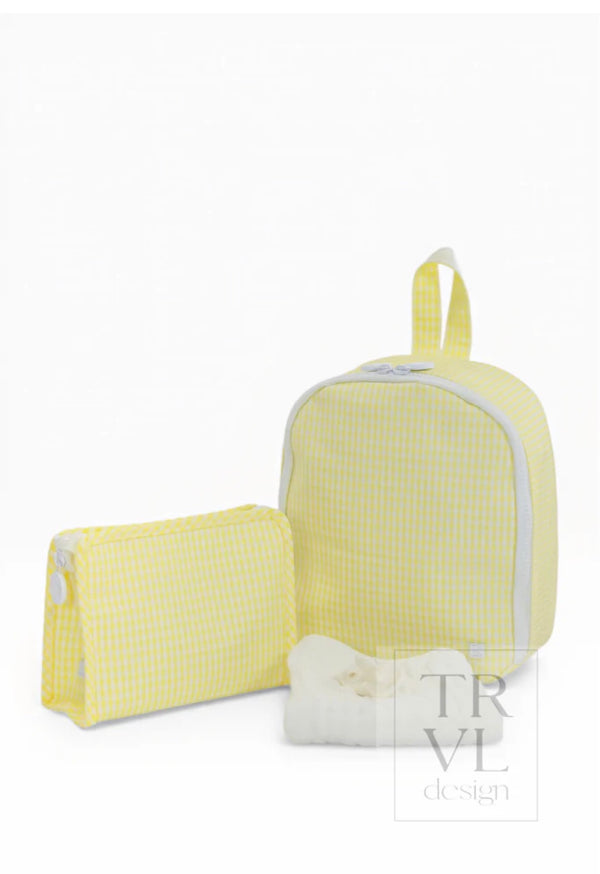 Buttercup yellow gingham TRVL Bring It lunch bag