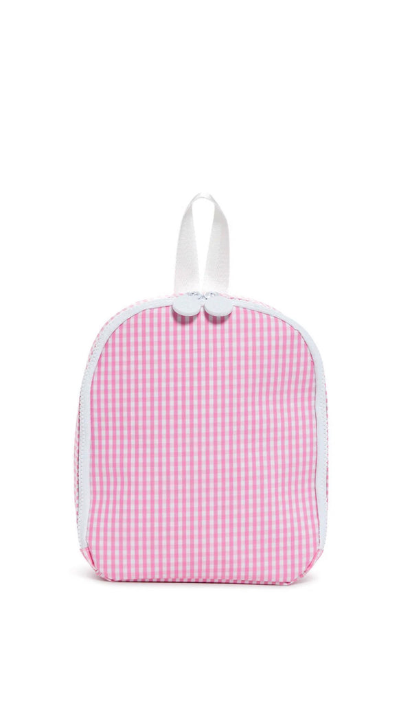 Pink gingham TRVL Bring It lunch bag
