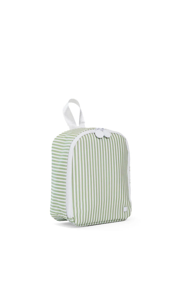 Sage green Pimlico stripe TRVL Bring It lunch bag