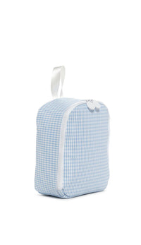 Sky blue gingham TRVL Bring It lunch bag