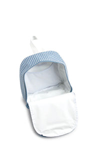 Sky blue gingham TRVL Bring It lunch bag