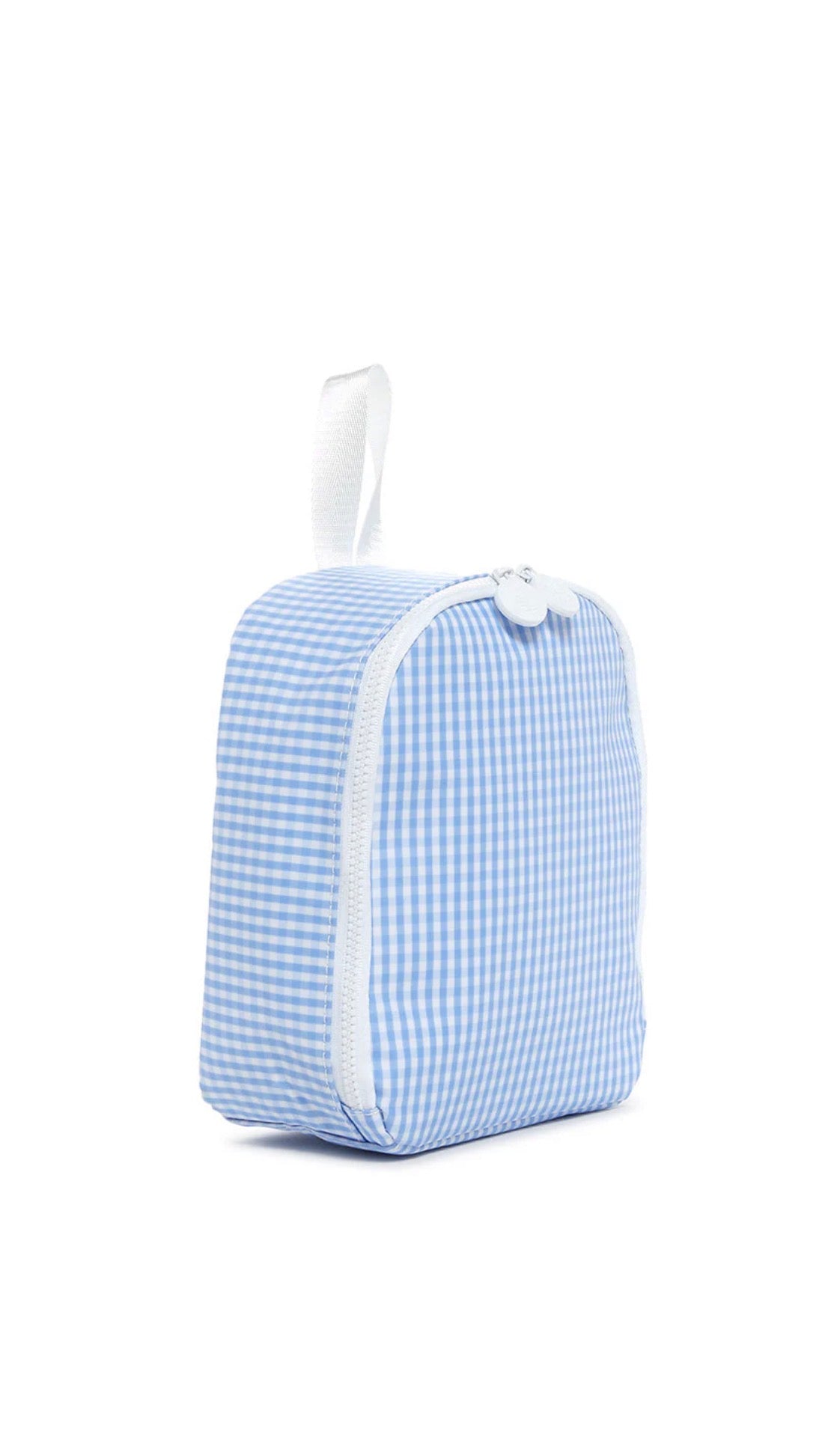 Sky blue gingham TRVL Bring It lunch bag