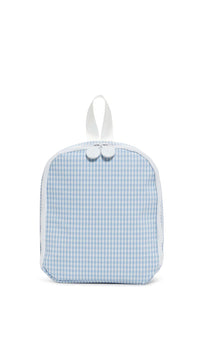 Sky blue gingham TRVL Bring It lunch bag