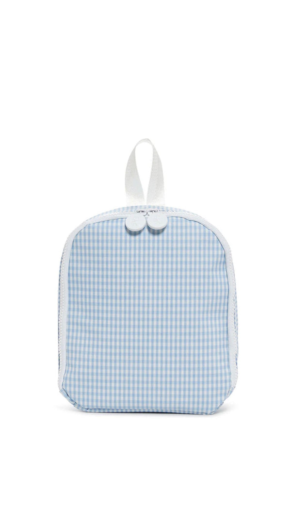 Sky blue gingham TRVL Bring It lunch bag