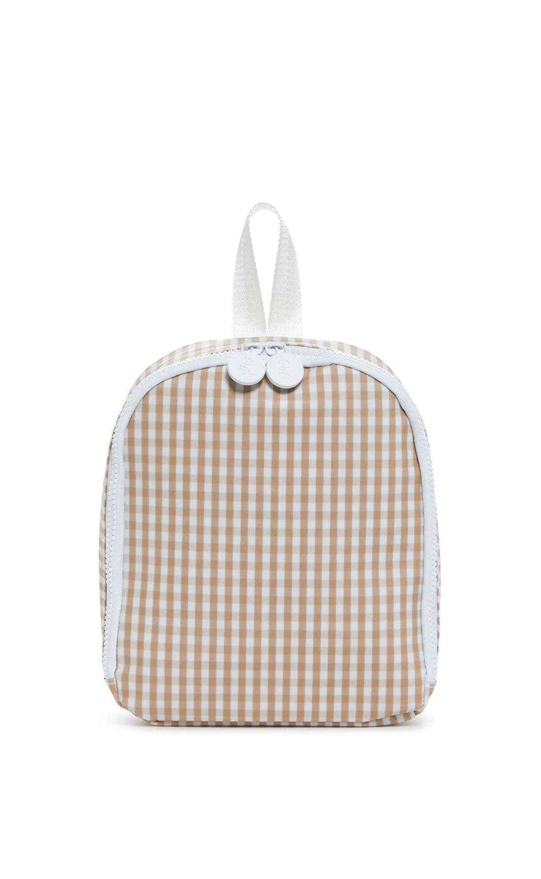 Tan gingham TRVL Bring It lunch bag