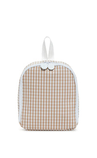 Tan gingham TRVL Bring It lunch bag