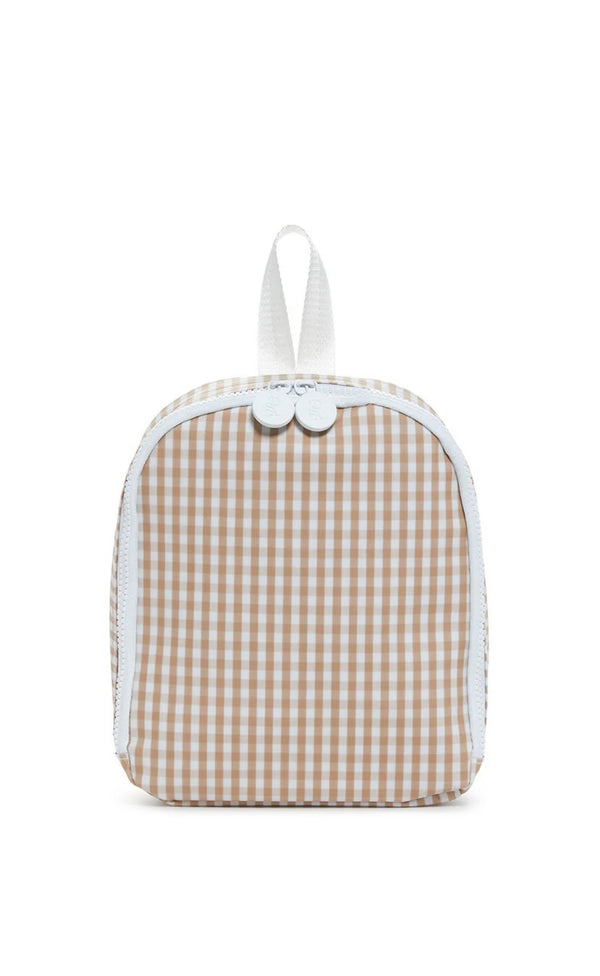Tan gingham TRVL Bring It lunch bag