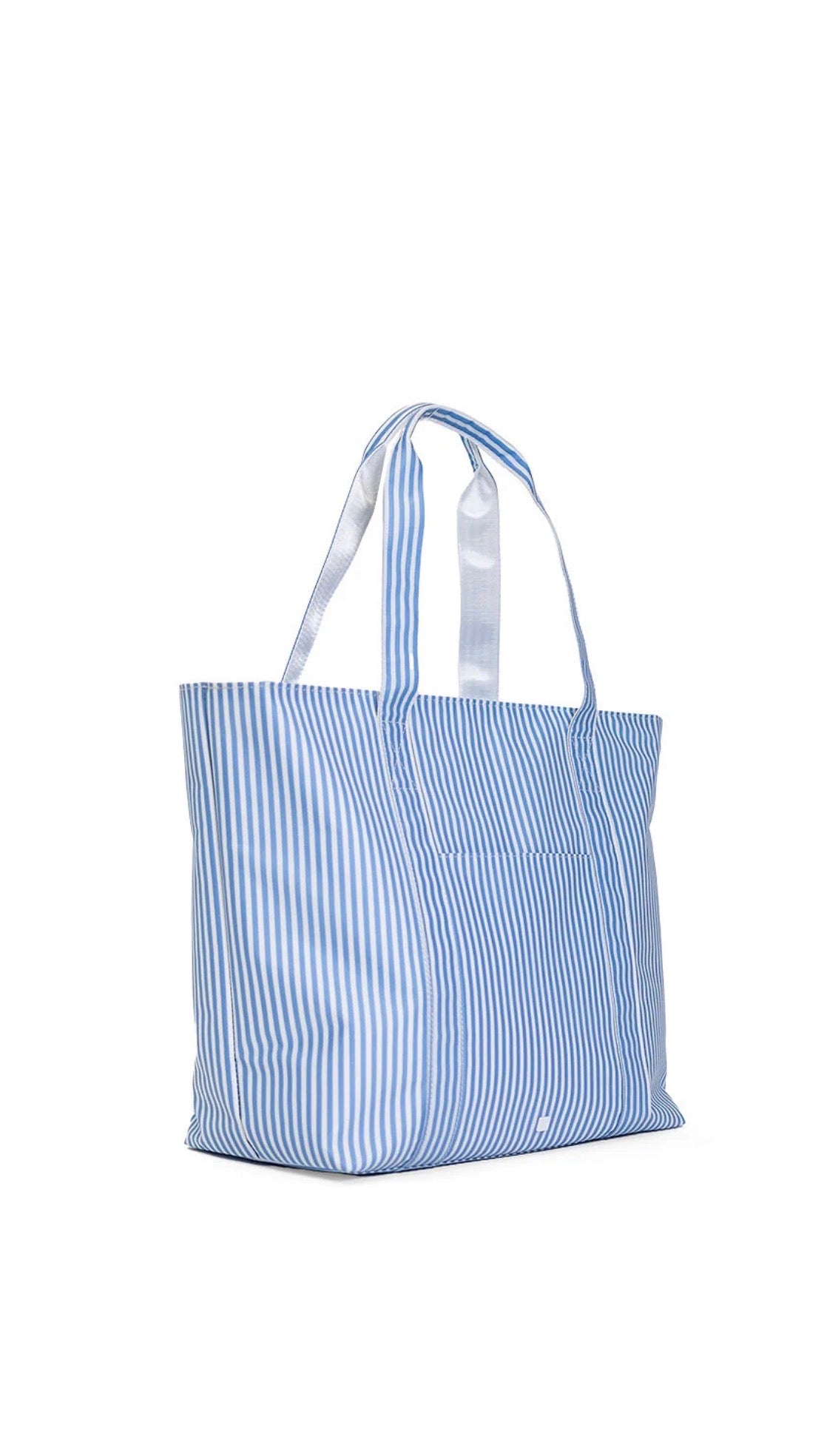 Chambray blue Pimlico stripe TRVL jumbo tote bag