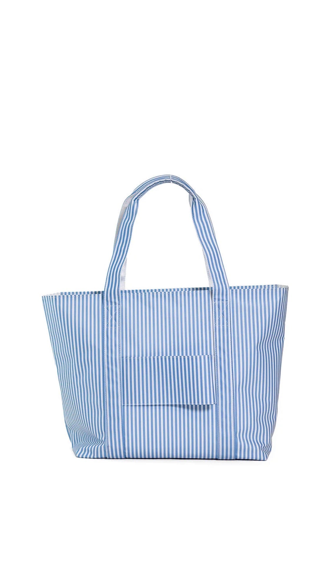 Chambray blue Pimlico stripe TRVL jumbo tote bag