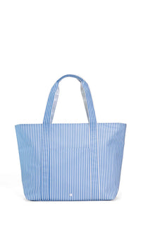 Chambray blue Pimlico stripe TRVL jumbo tote bag