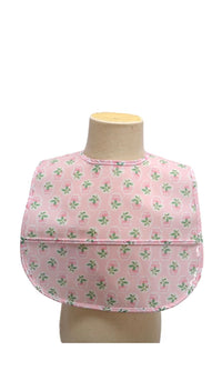 Pink petite fleur floral clean up bib for baby