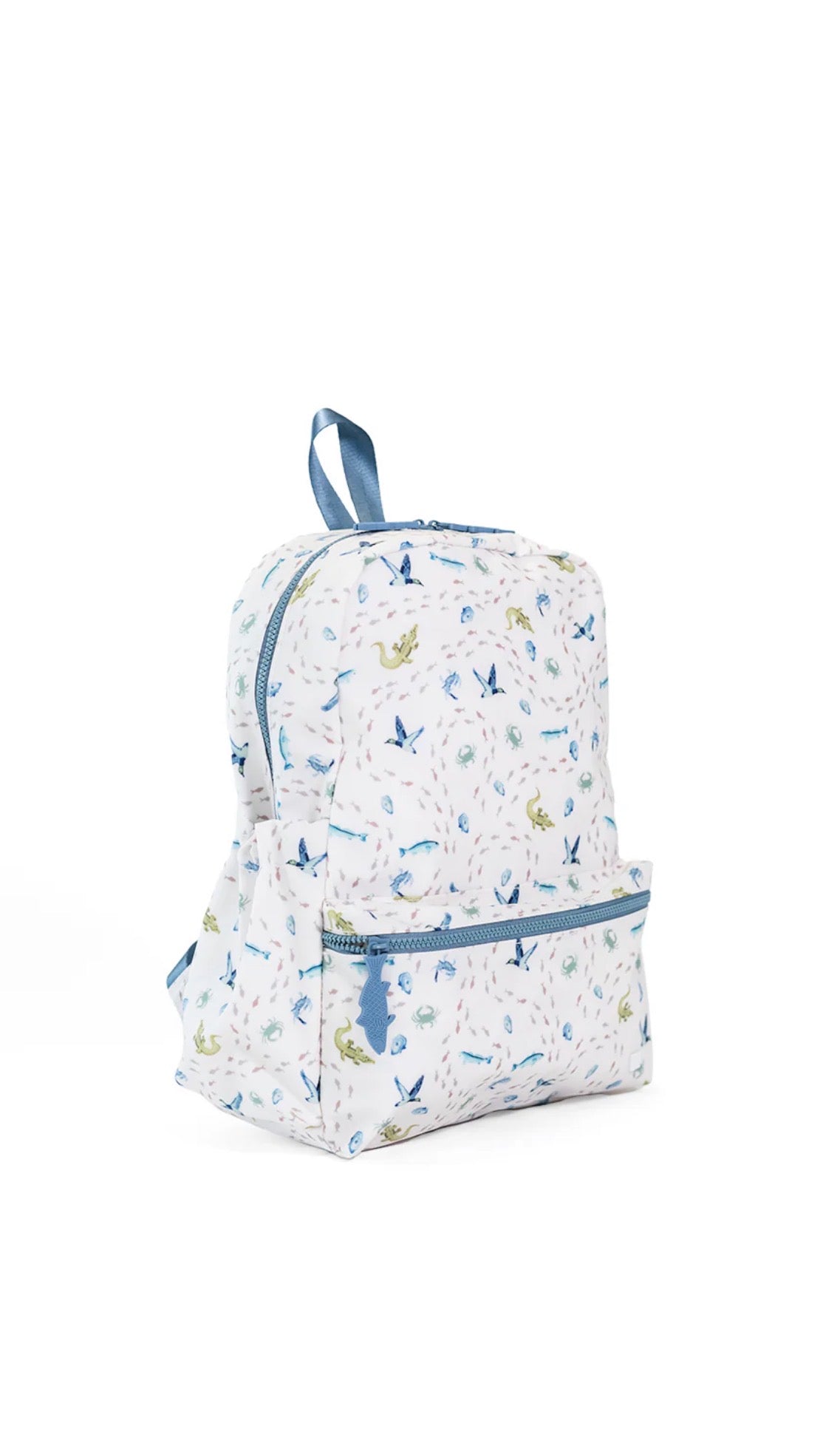 Blue coastal tides print TRVL Backpacker bag