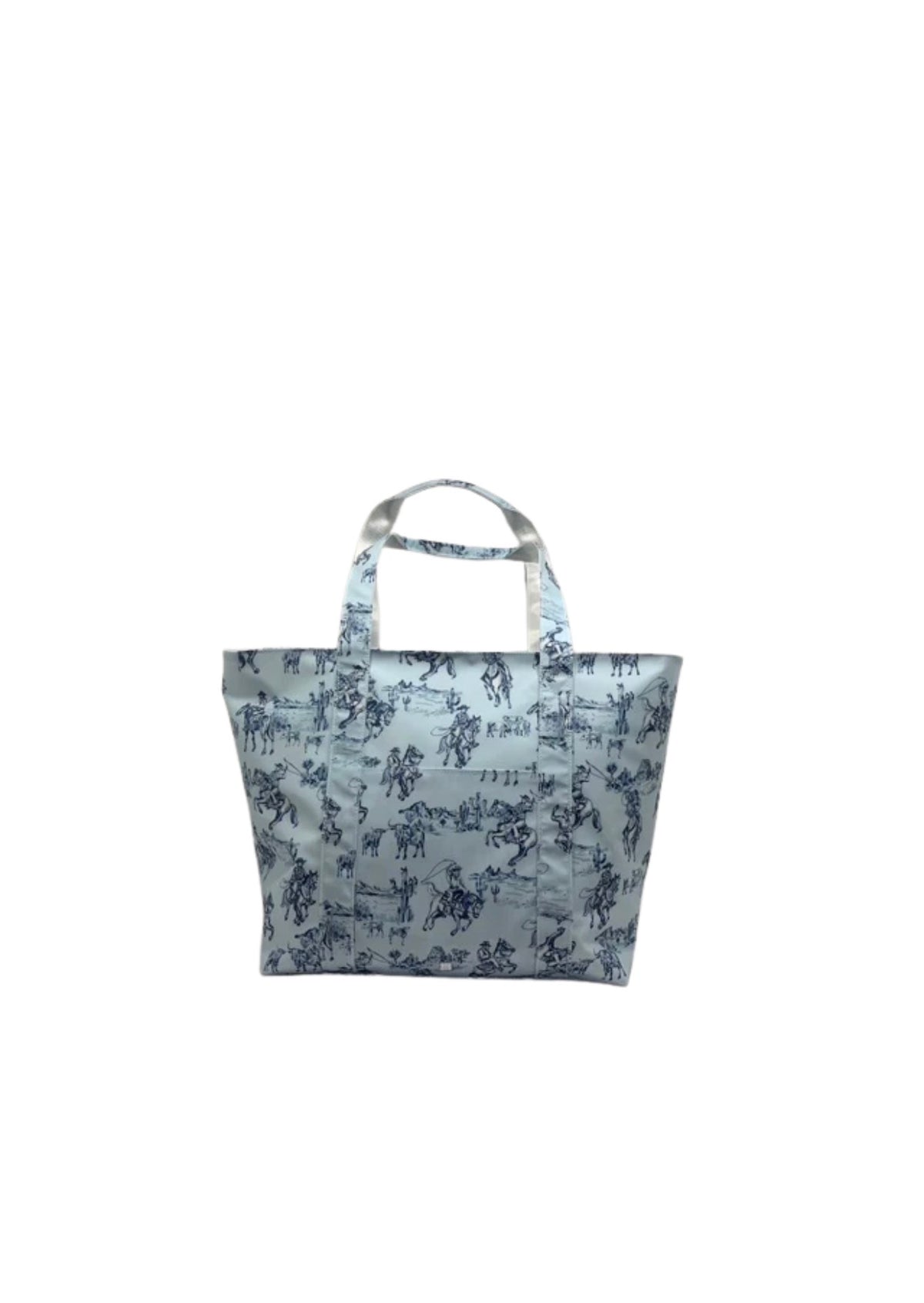 Blue cowboy toile TRVL jumbo tote bag