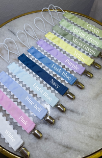 Embroidered pacifier clip for baby