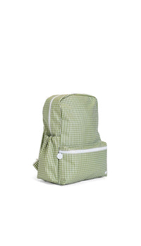 Moss green gingham TRVL Backpacker bag