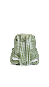 Moss green gingham TRVL Backpacker bag