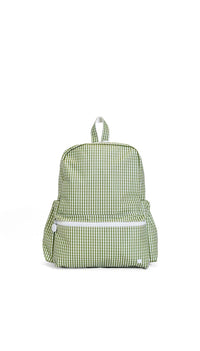 Moss green gingham TRVL Backpacker bag