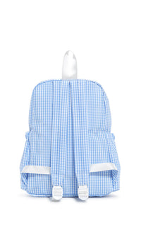 Sky blue gingham TRVL Backpacker bag