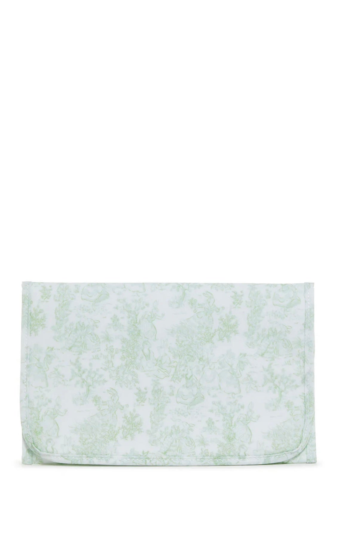 Green bunny toile changing pad