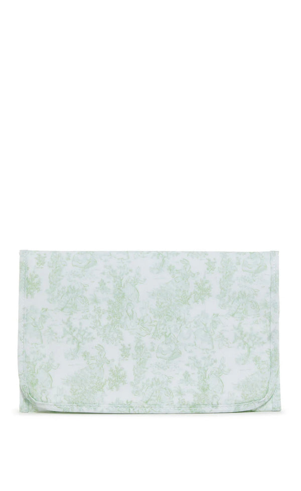 Green bunny toile changing pad
