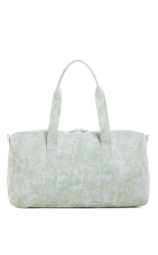 Green bunny toile TRVL Weekender duffel bag