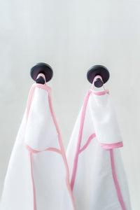 Hooded towel for baby, available in blue and pink gingham