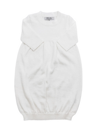 White knit baby gown for newborn