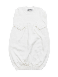 White knit baby gown for newborn