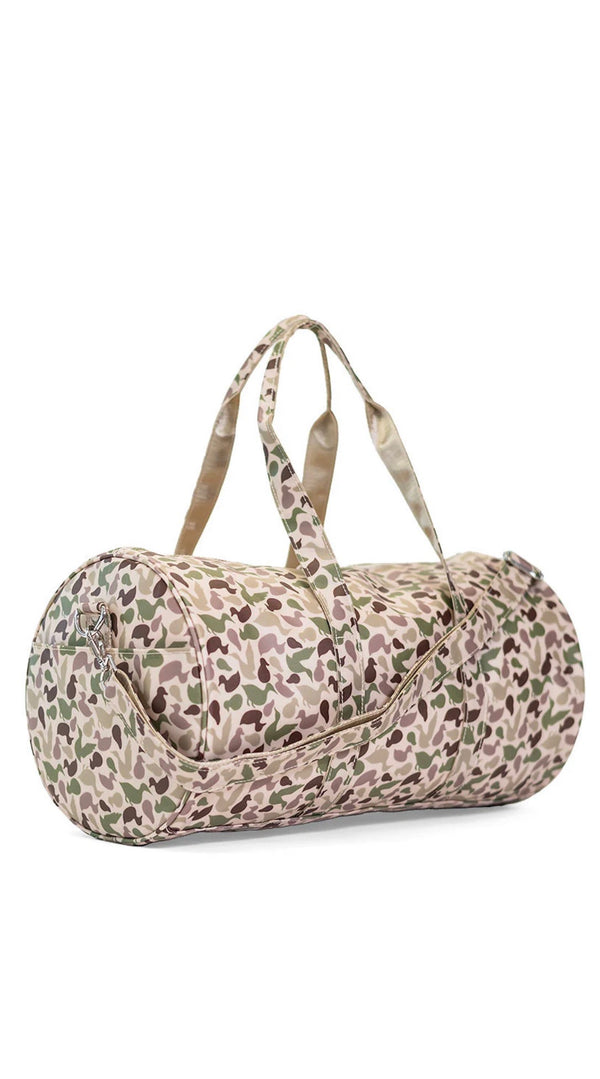 Camo decoy duck print TRVL Large Roll Duffel bag