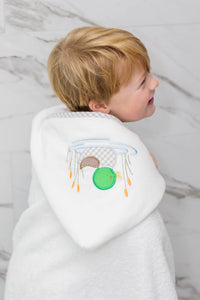 Mallard duck print hooded towel for kids