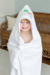 Mallard duck print hooded towel for kids