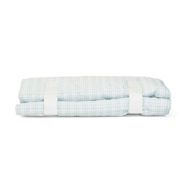Green plaid TRVL nap mat
